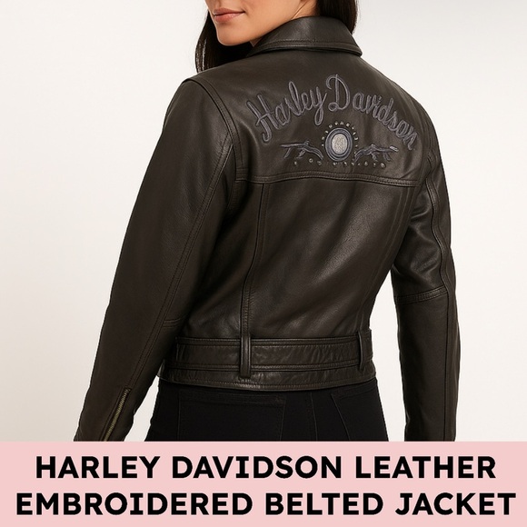 Harley-Davidson Jackets & Blazers - Harley-Davidson Women’s Leather Moto Jacket 
Size Large